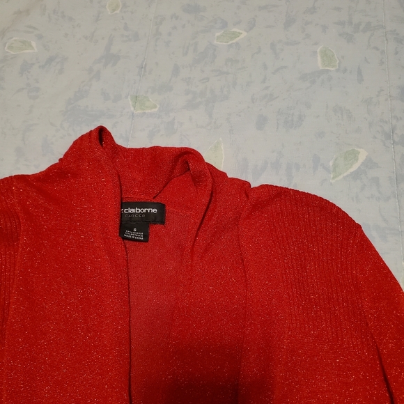 Liz Claiborne Red Wrap Sweater - Picture 8 of 10